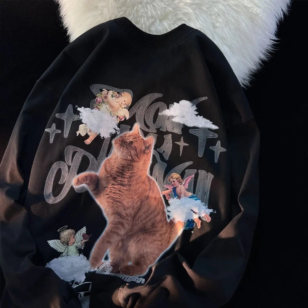 Vintage cat sweatshirt best sale