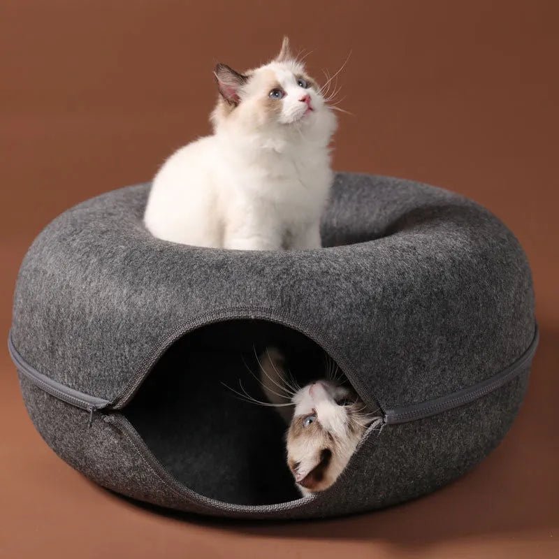Fun & Interactive Donut Cat Bed With Minimalist Design
