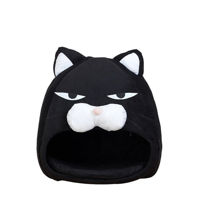 Funny cartoon black cat bed