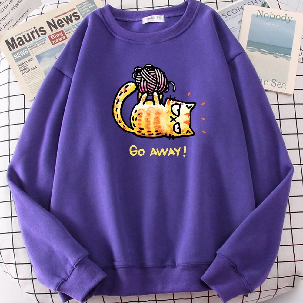 Go Away! Cat with yarn ball Sweatshirt