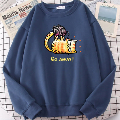 Go Away! Cat with yarn ball Sweatshirt