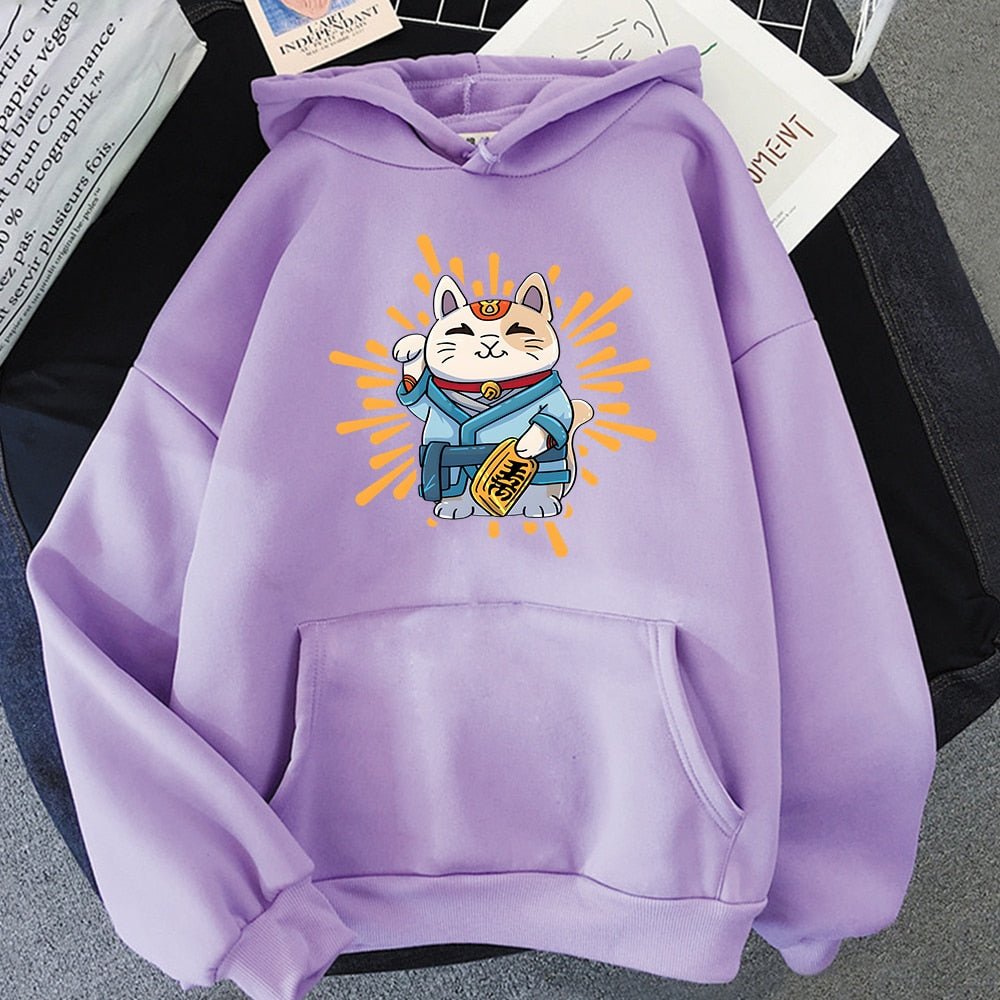 'Good luck neko' japanese cat hoodie