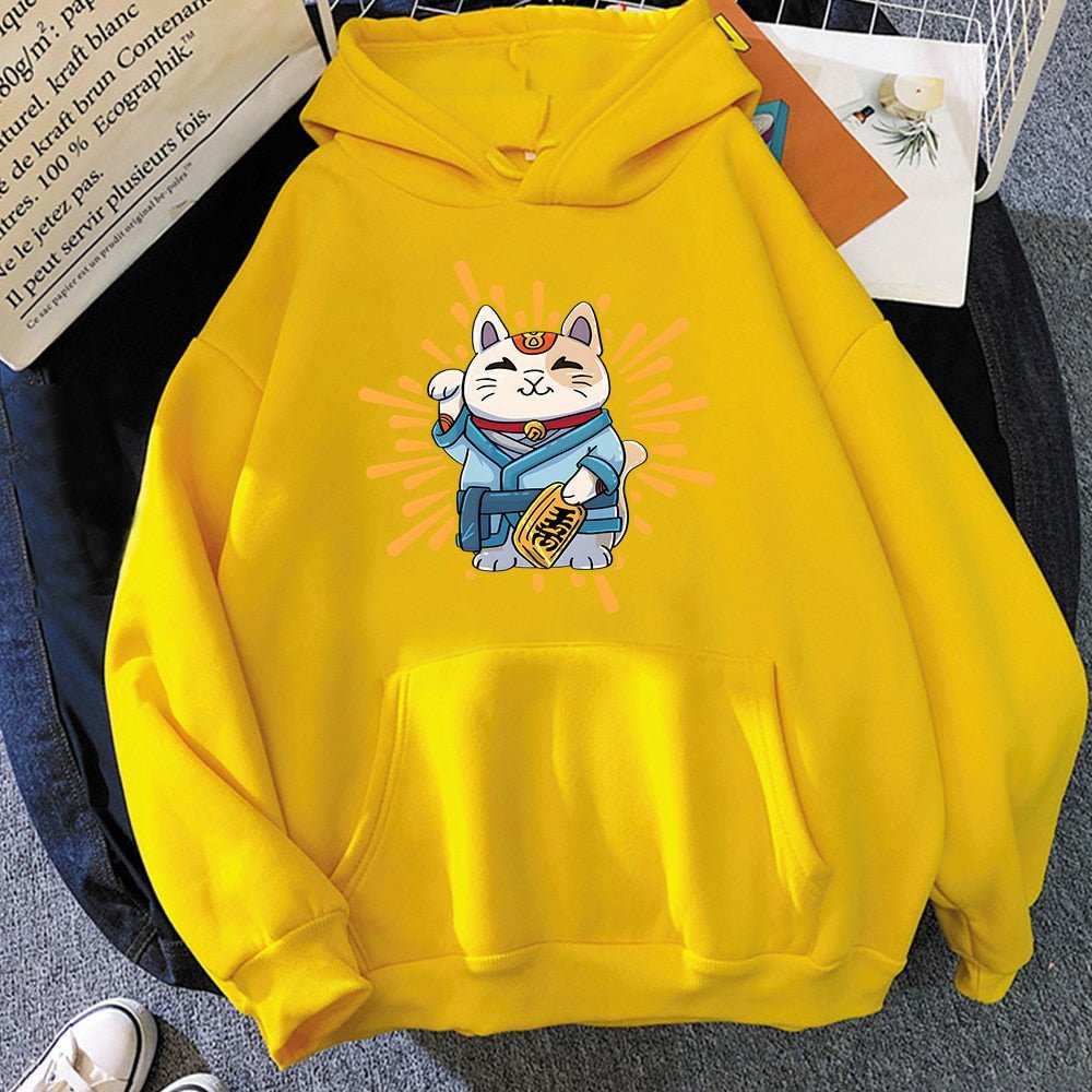 'Good luck neko' japanese cat hoodie