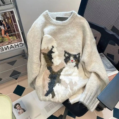 Old lady cat sweater deals