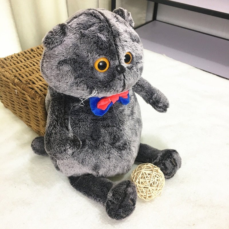 Cute Plushies that melt your heart | Gray Scottish Fold Cat Plush