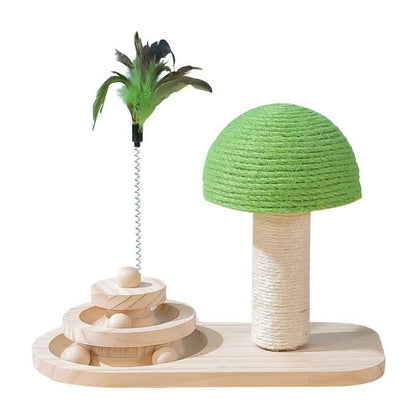 Green Mushroom Scratcher With Turntable