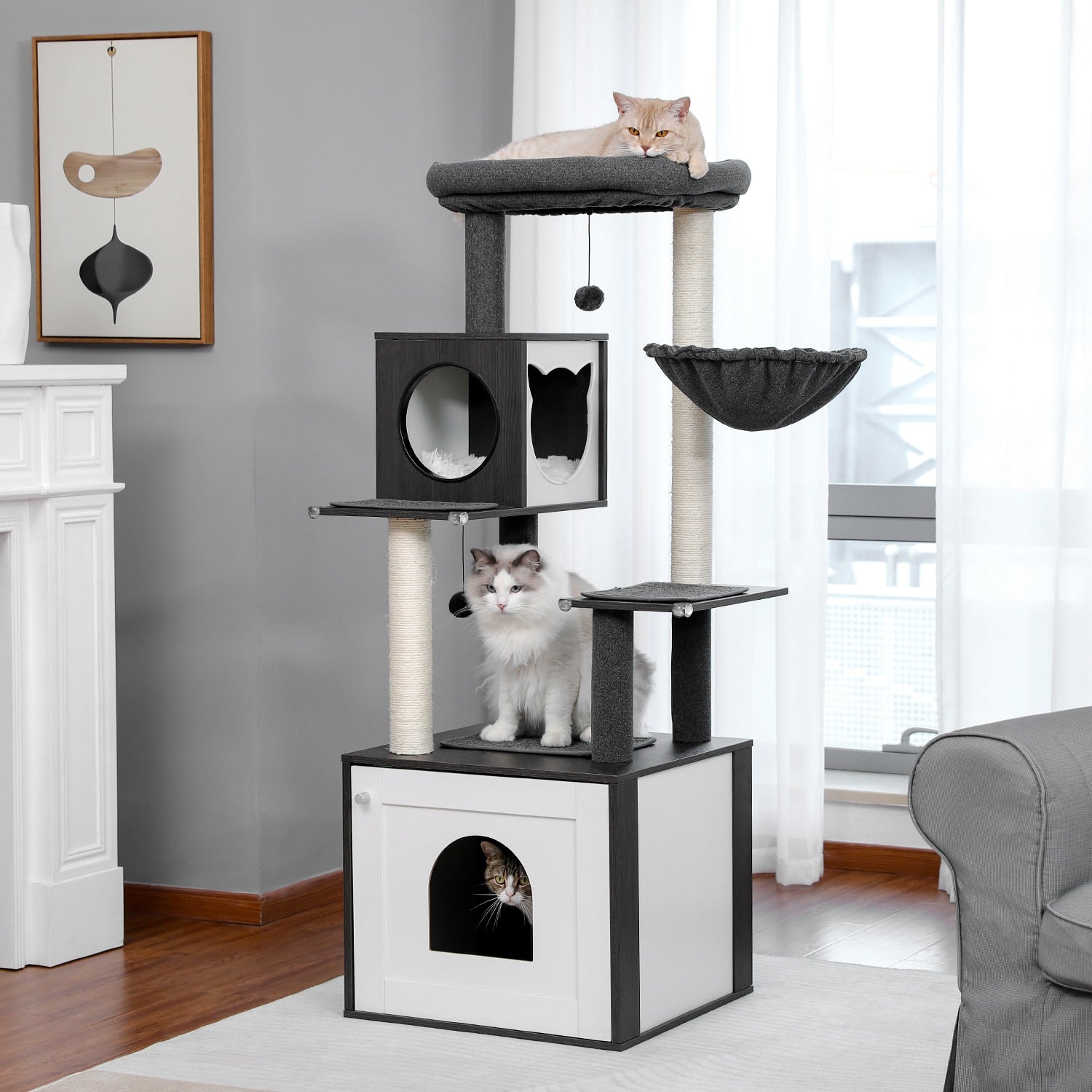 'hide And Seek' Modern Cat Tree 