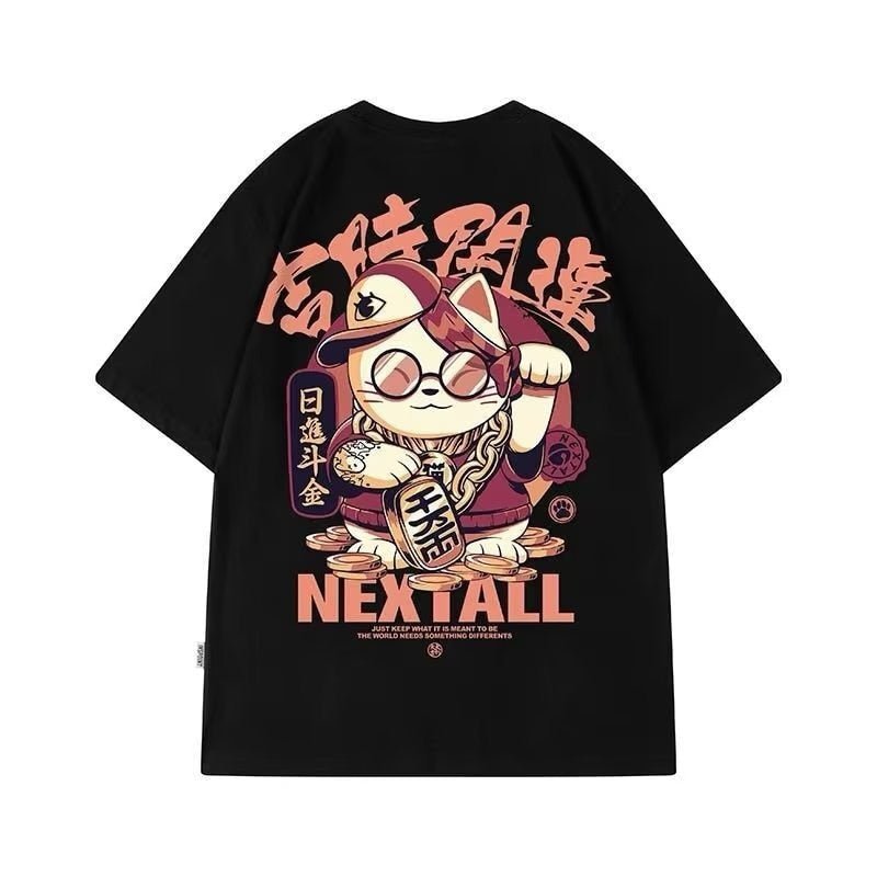 Chinese fashion lucky cat t shirt