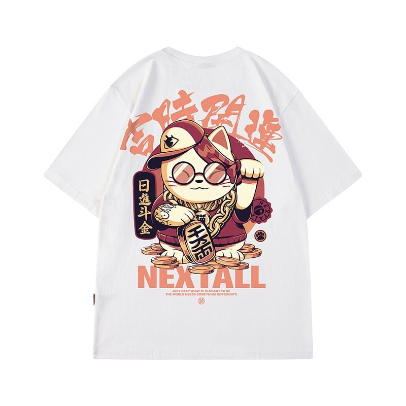 'Hope You Get Rich!" Chinese Lucky Cat Y2K T-Shirt