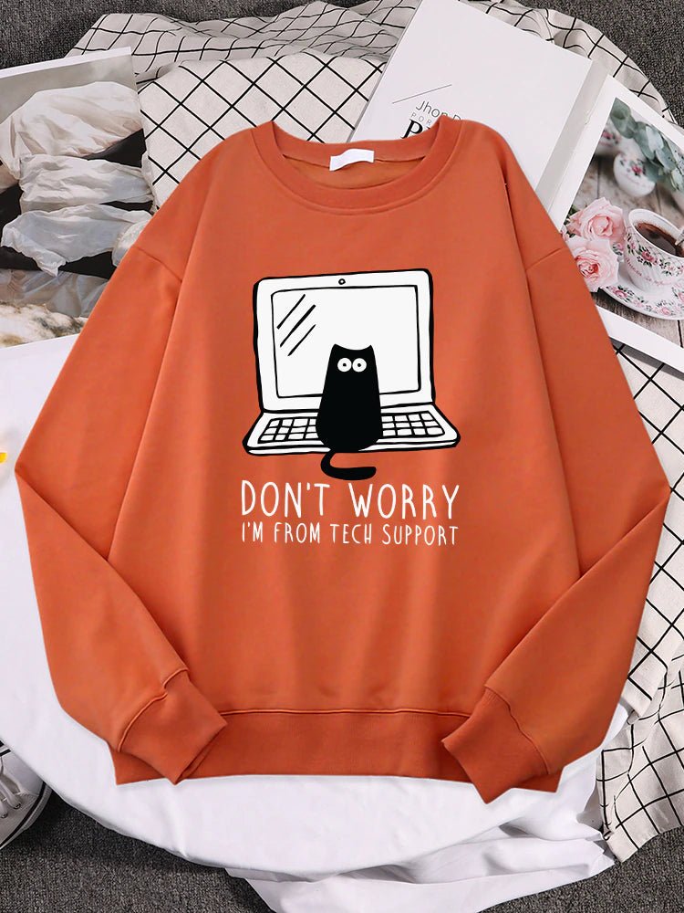i am from tech support brick red cat dad sweater 