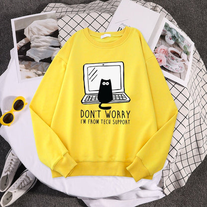 yellow color funny cat sweatshirts 