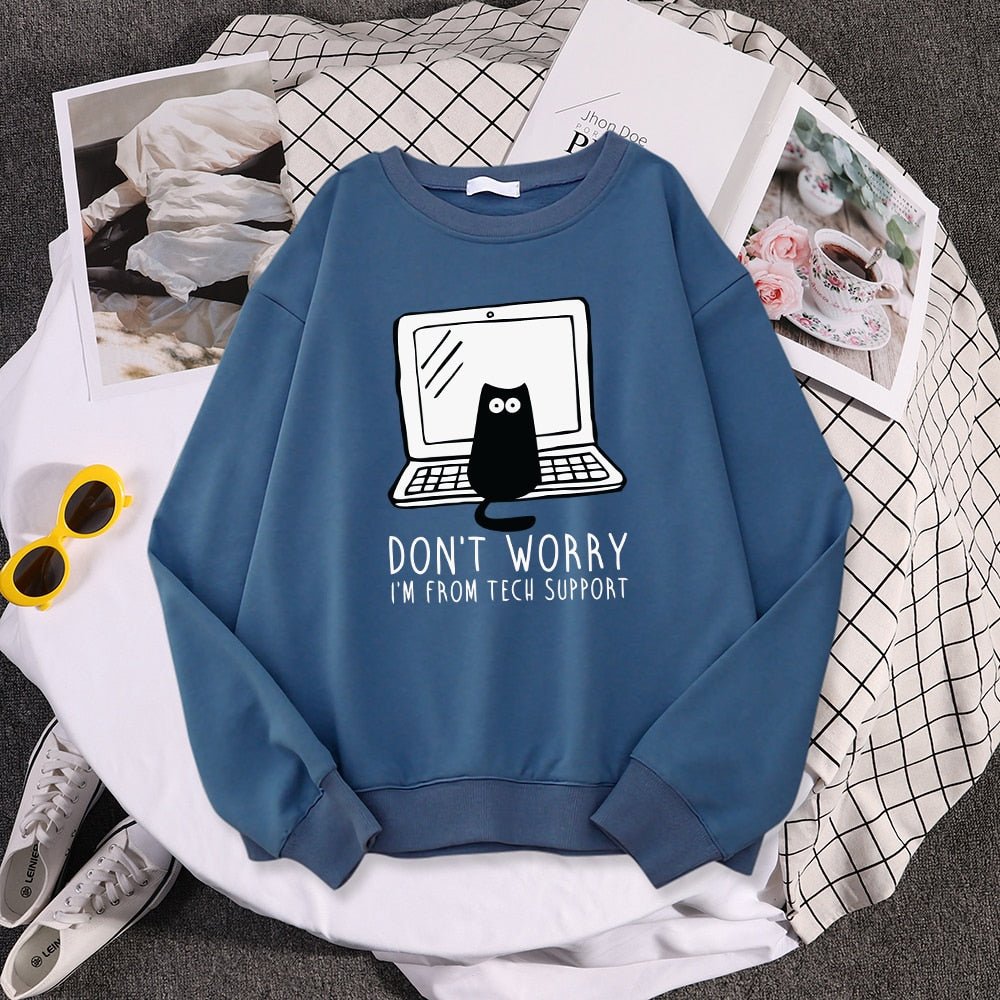 i am from tech support haze blue cat mom sweatshirt
