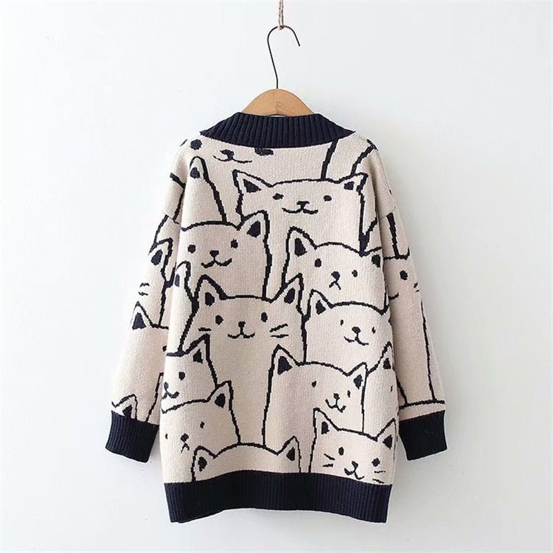 warm and high quality cat print jacket