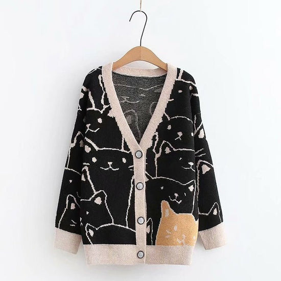 Greenfield Cute Cat Cardigan