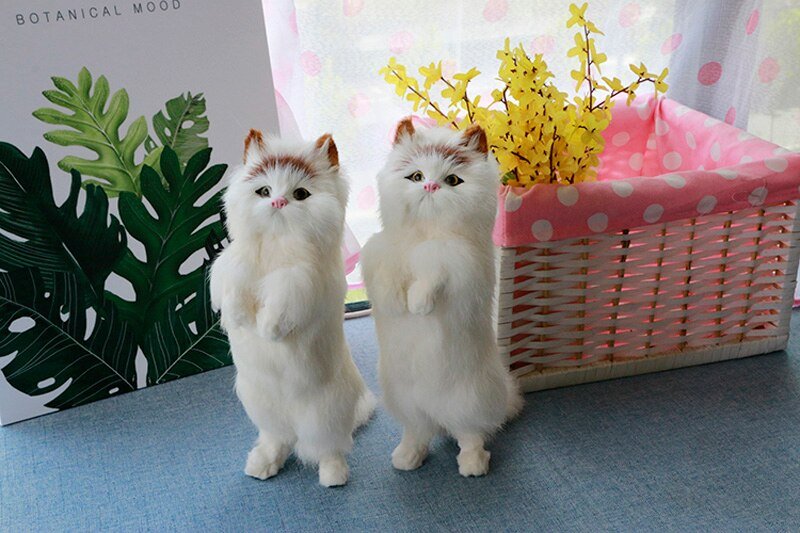 2 ragdoll cat cute plushies on a table as home decor