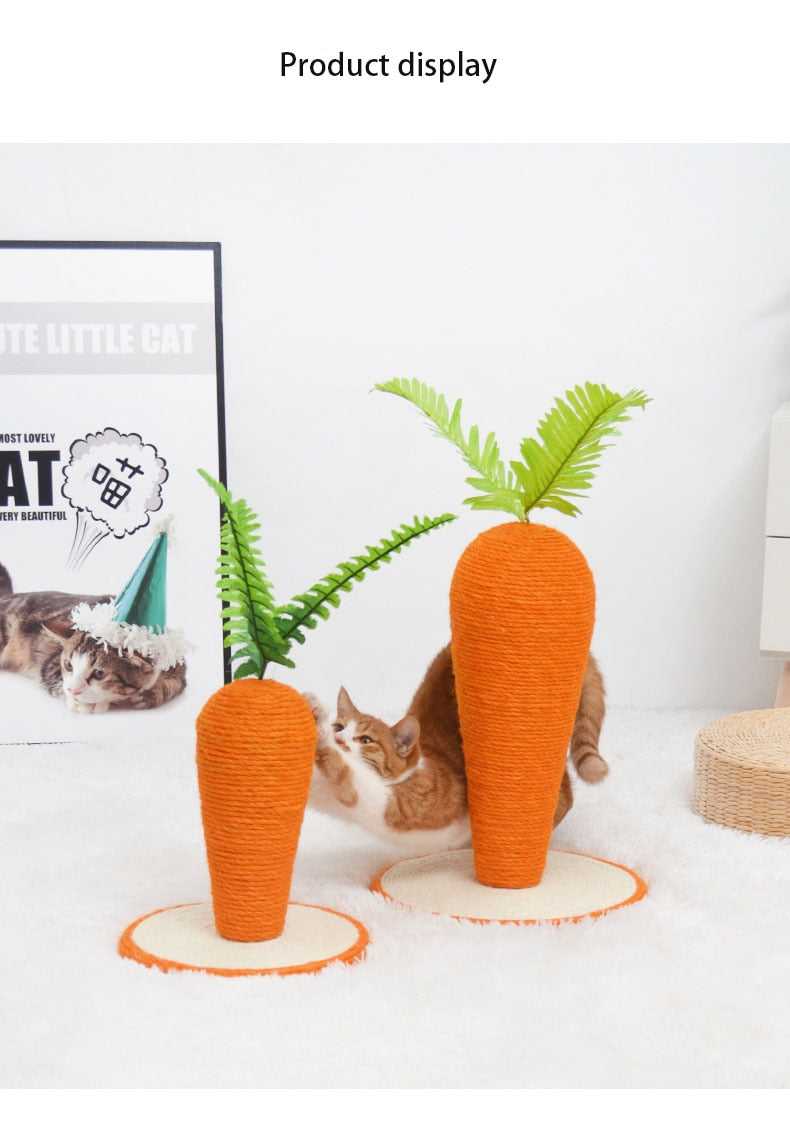 carrot design cute cat sisal scratching post 