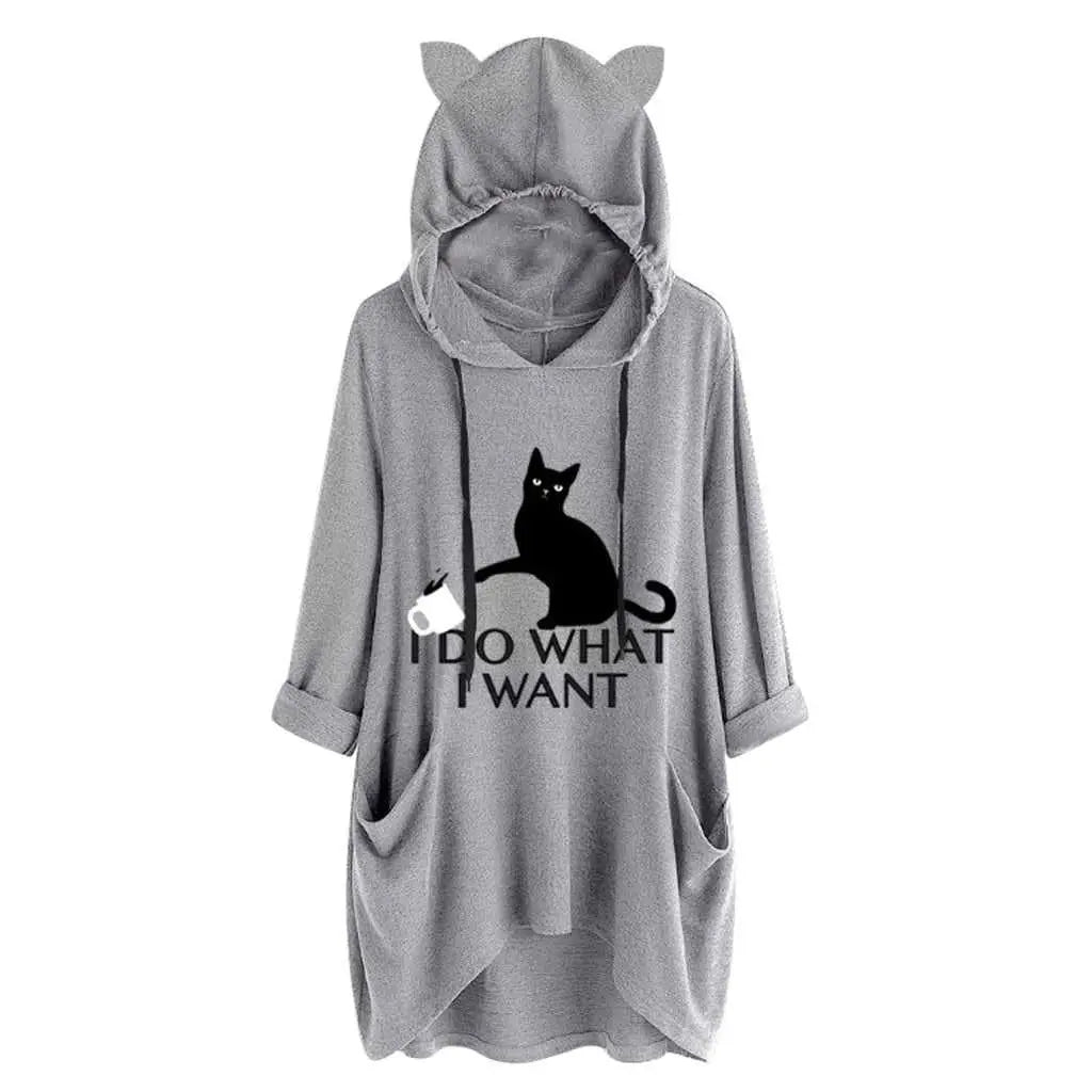 Oversized cat hoodie best sale