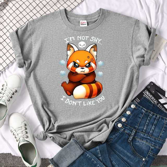 cute cat shirts in grey color with fox cat design