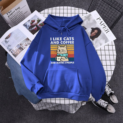 'i like cats and coffee' funny cat hoodie