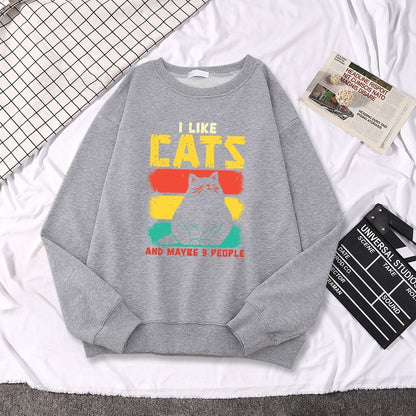 'I like cats' pullover cat sweatshirt