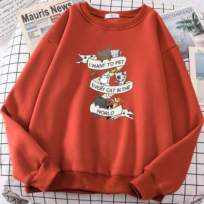 I Want To Pet Every Cat In The World Cat Sweatshirt