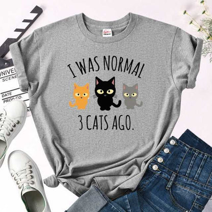 'I Was Normal 3 Cats Ago' Female T-shirt