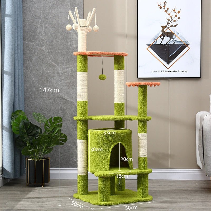 Get Outdoor Experience at Home! | 'In the Jungle' Green Cat Tree ...