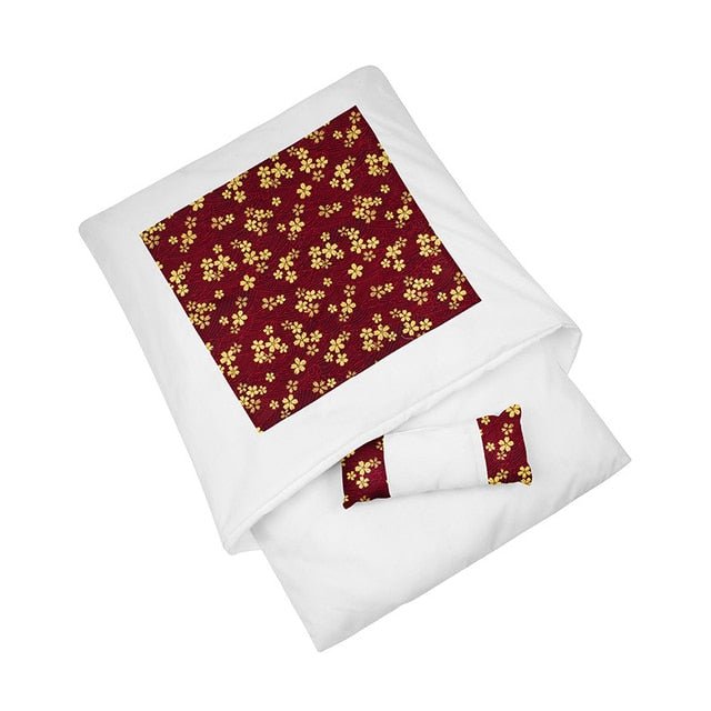 red color japanese style bedding made for pets that is comfortable