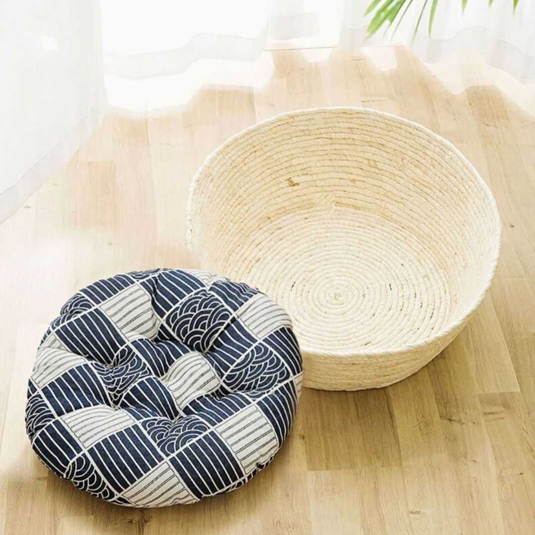japanese stylish round cat bed made by sisal