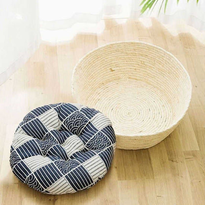 japanese stylish round cat bed made by sisal