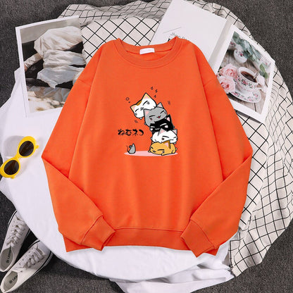 Kawaii japanese style cartoon kitten sweatshirt