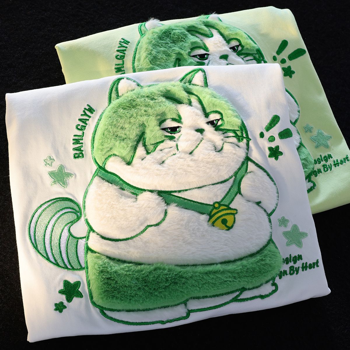 Kawaii Unisex Fat Cat T-Shirt With Fluffy Cat Pattern