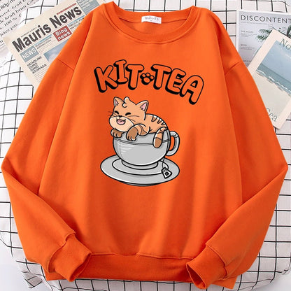 Kitten In Tea pot Cat Sweatshirt