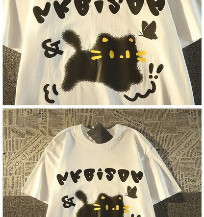 Kitten Startled By Butterfly T Shirt