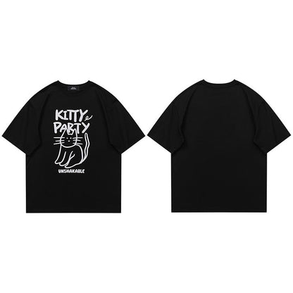black cat t shirts with cute kitten