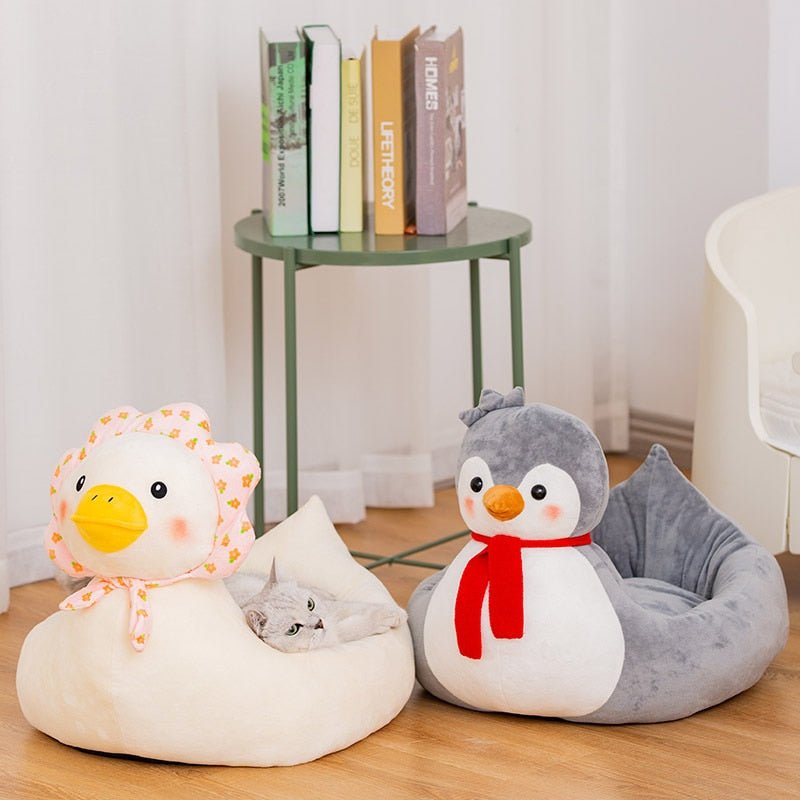 duck and penguin design cat bed, definitely the best cat bed in 2023