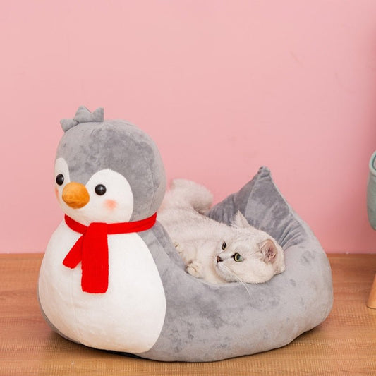 penguin shape cute cat bed, the best cartoon cat bed in 2023