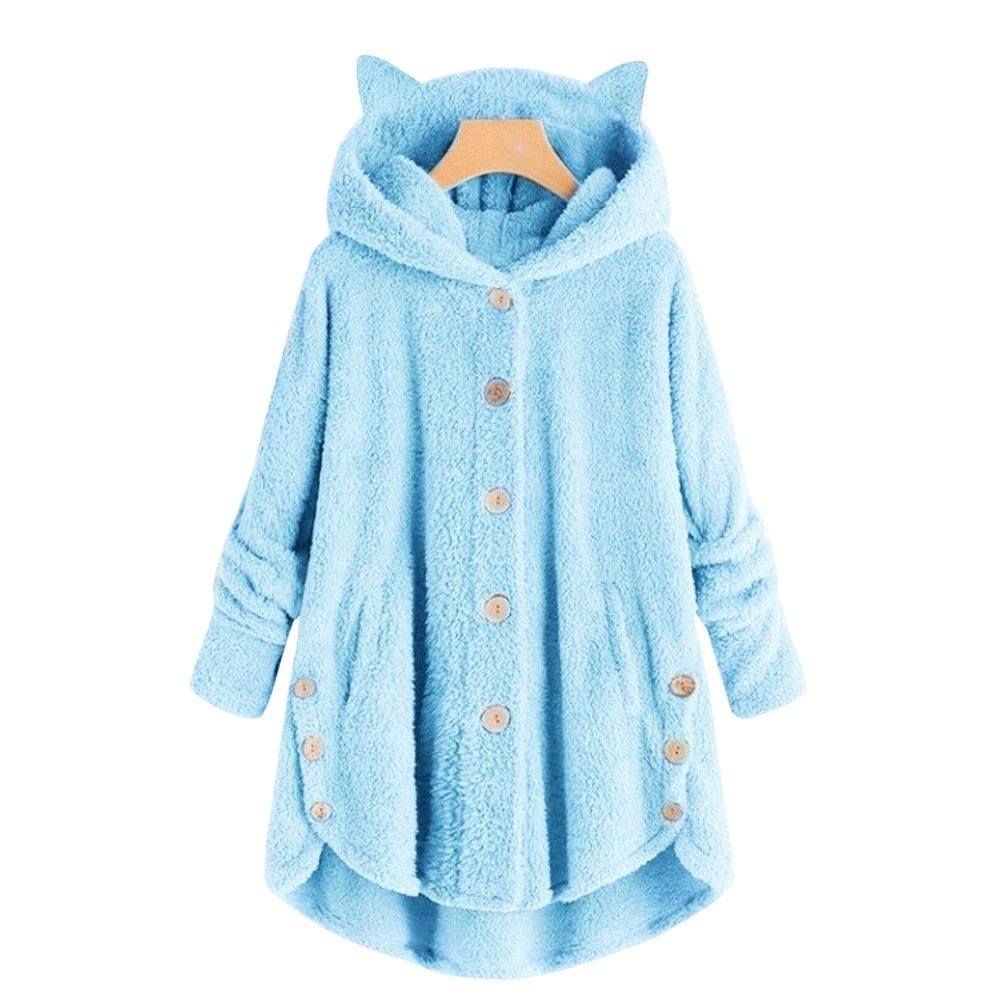 Luxury design warm cat ear hoodie