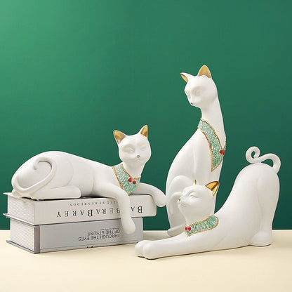 Luxury Nordic style Egyptian cat sculpture for home décor