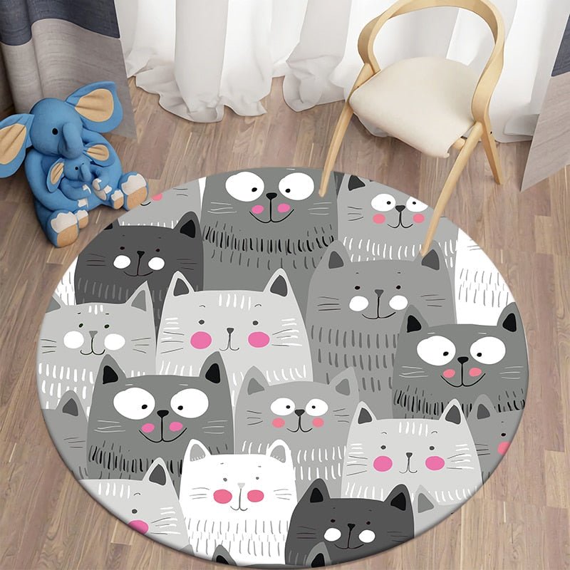 Cat Rafia Rug 'Many cute cats!' adorable cat area rug – Meowgicians™