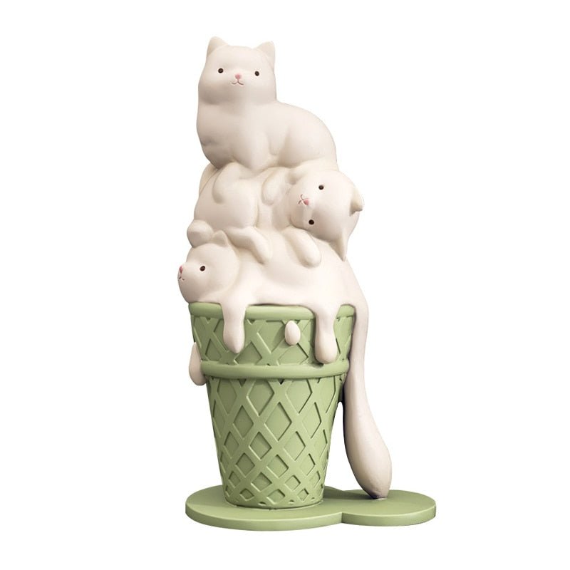 Melting Cat Ice-Cream Figure | A Pastel Treat for Your Space