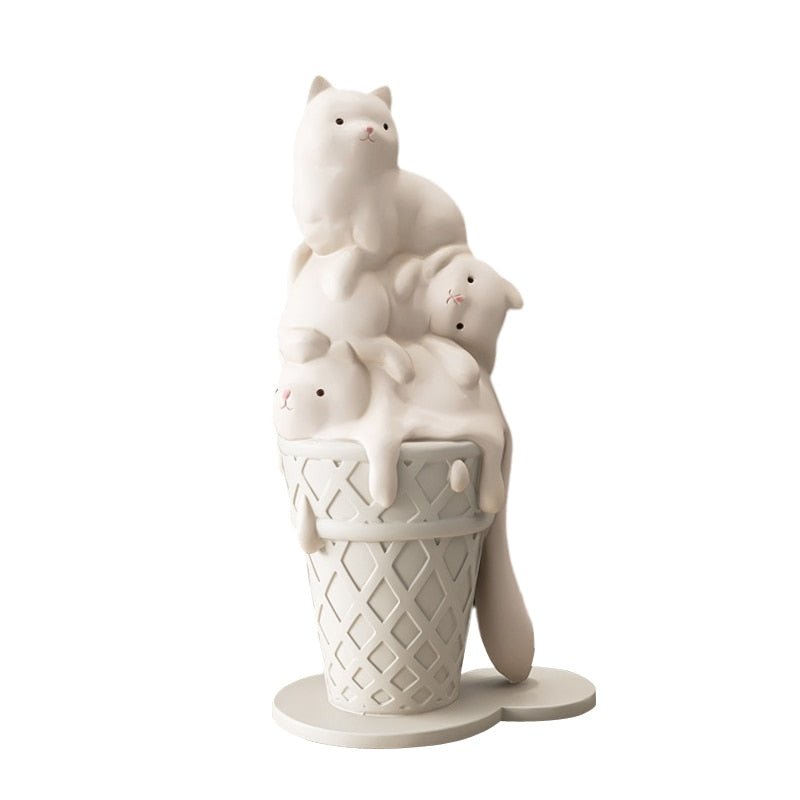 'Melting cat ice-cream' creative Cat figure