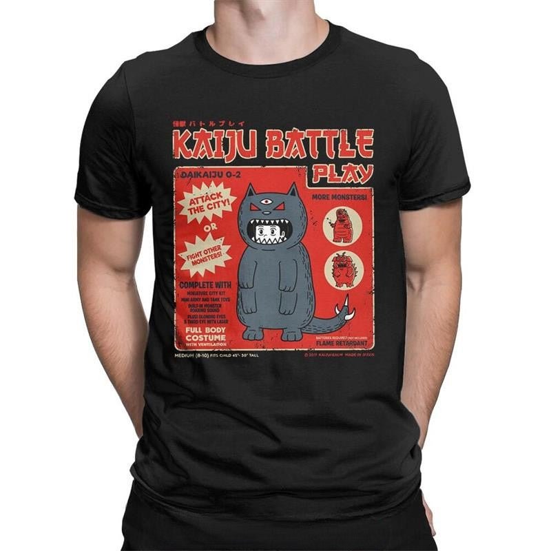 Mens Catzilla T Shirt - Kaiju Battle