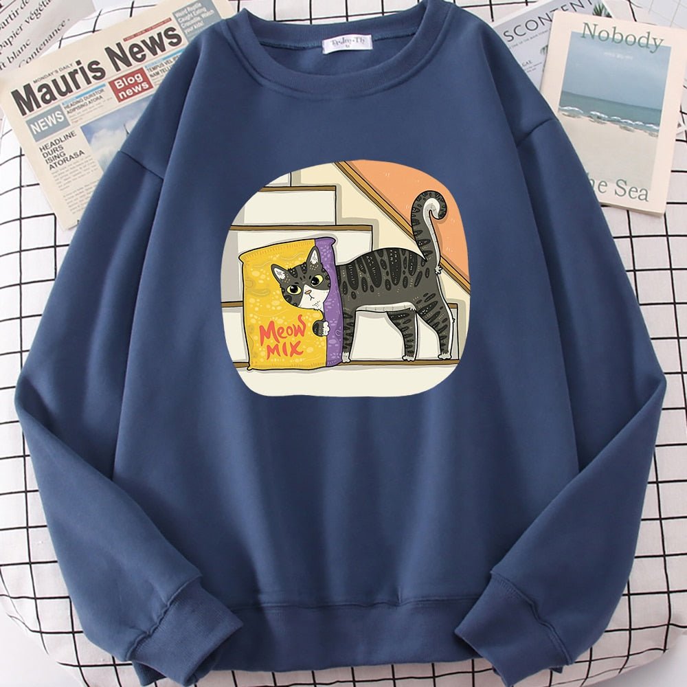 'Meow Mix & Cat' Funny Cat Sweatshirt