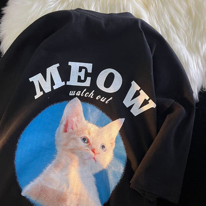 "Meow Watch Out" Adorable Cat Streetwear