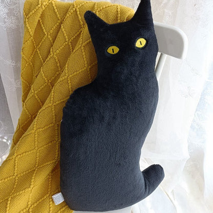 a black pillow cat plush for cuddle