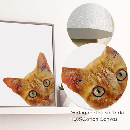 Minimalist cat portrait canvas premium quality for home