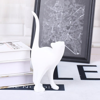 Minimalist Nordic black & white cat statuette