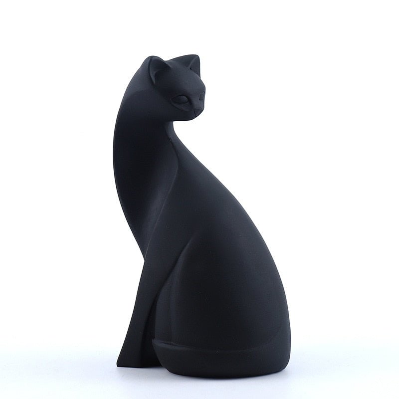 Minimalist Nordic black & white cat statuette