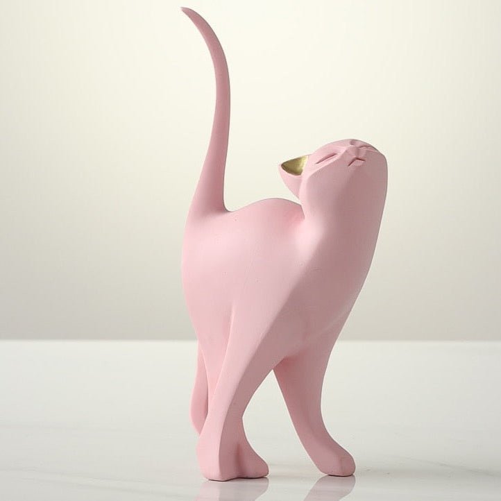a minimalist cat figure for home decor in pastel pink